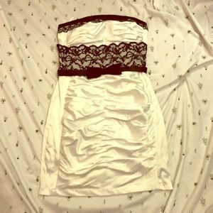 White w/ black lace prom dress